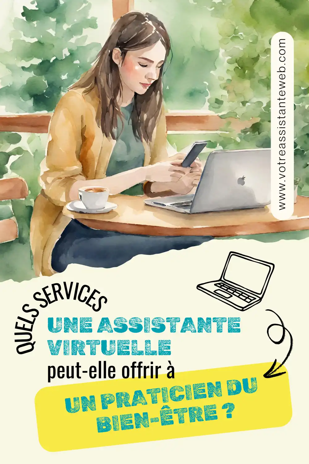 Epingle Pinterest pour illustrer l'article sur l'assistanat virtuel dédié au bien-être et la santé naturelle